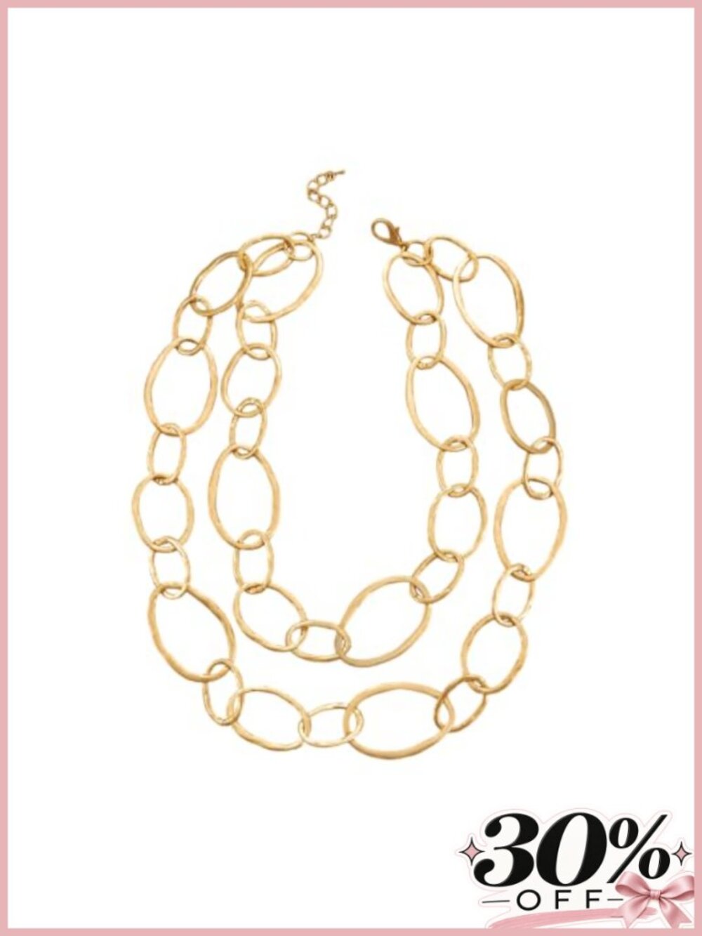 Boho Matte Gold Pendant Necklace Long Chain Women Adjustable Ethnic